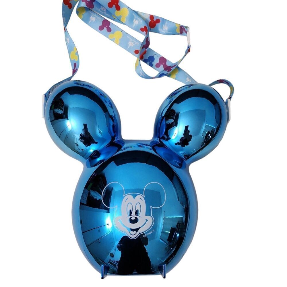 Disneyland Resort Metallic Blue Mickey Mouse‎ Balloon Popcorn Bucket Authentic